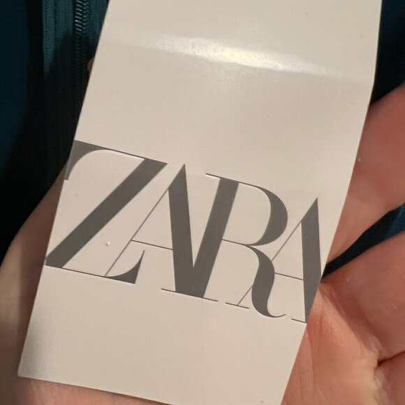 NWT Zara Teal Cross Ruffled Jumpsuit, Size XS - Picture 12 of 15